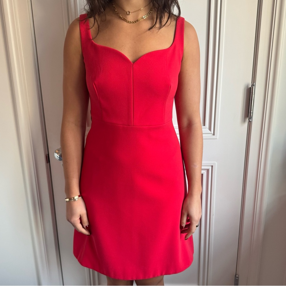 Warehouse Red Mini Dress Sweetheart Neckline 6